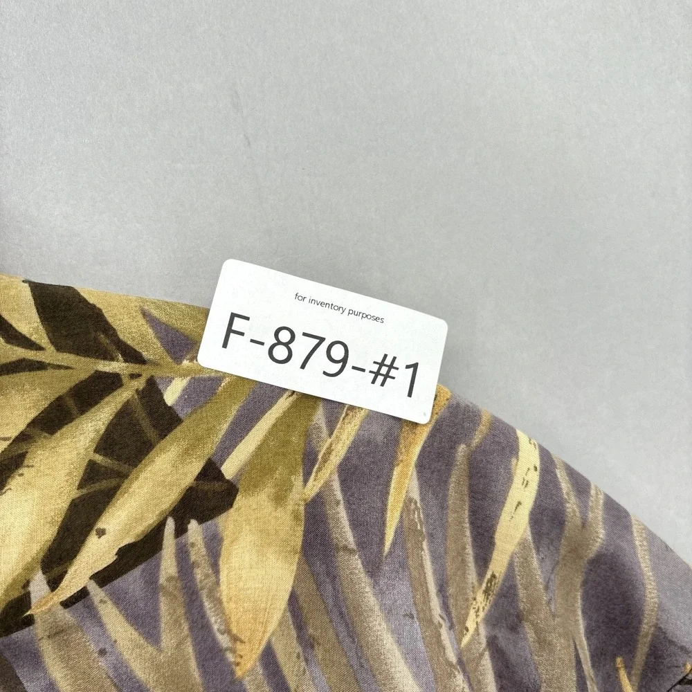 Tori Richard Shirt Mens Large Brown Gray Yellow Leaf Aloha Cotton Lawn Vintage‎